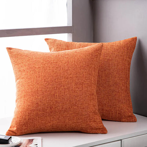 Solid Color Linen Sofa Pillow Cover for Living Room