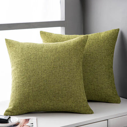 Solid Color Linen Sofa Pillow Cover for Living Room