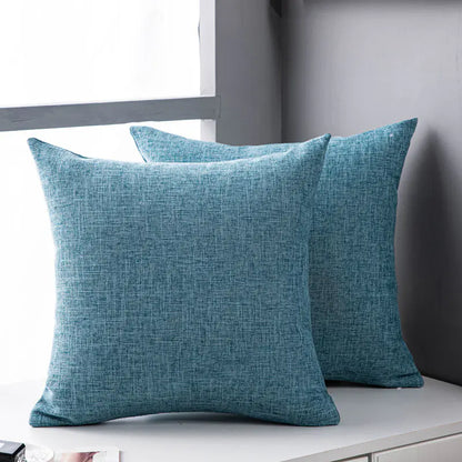 Solid Color Linen Sofa Pillow Cover for Living Room